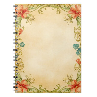 Vintage Floral Frame Design  Notitieboek