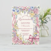 Vintage floral frame Quinceañera Kaart (Staand voorkant)