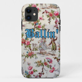 Vintage Floral Gangsta "Ballin" iPhone 5/5s Hoesje
