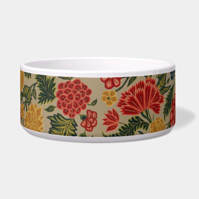 Vintage Floral Garden Artwork Voerbakje (Voorkant)