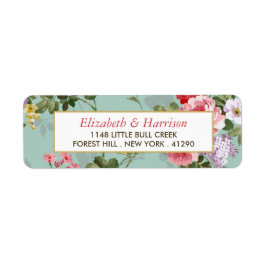 Vintage Floral Garden Botanical Wedding Etiket