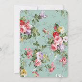 Vintage Floral Garden Botanical Wedding Kaart (Achterkant)