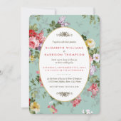 Vintage Floral Garden Botanical Wedding Kaart (Voorkant)