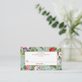 Vintage Floral Garden Botanical Wedding Plaatskaartje (Staand voorkant)