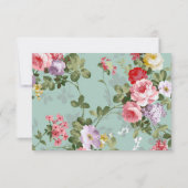 Vintage Floral Garden Botanical Wedding RSVP Kaartje (Achterkant)