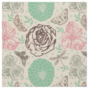 Vintage Floral Garden Pattern Stof
