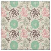 Vintage Floral Garden Pattern Stof (Swatch)