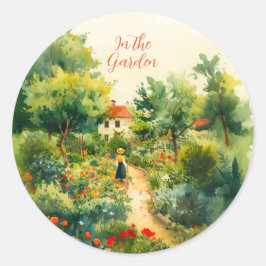 Vintage Floral Garden Ronde Sticker
