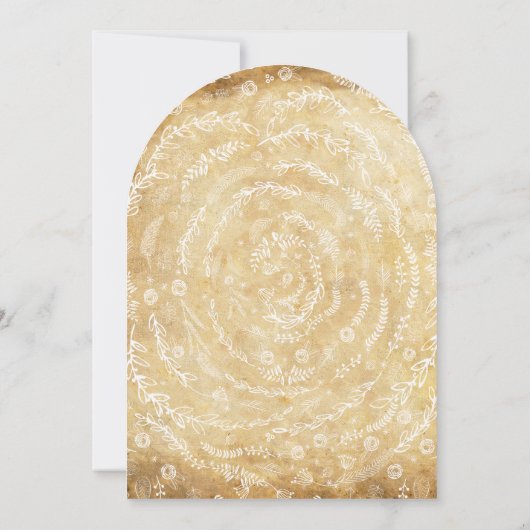 Vintage Floral Garland Wedding Kaart (Achterkant)