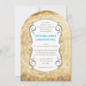 Vintage Floral Garland Wedding Kaart (Voorkant)