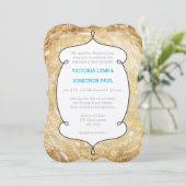 Vintage Floral Garland Wedding Kaart (Staand voorkant)