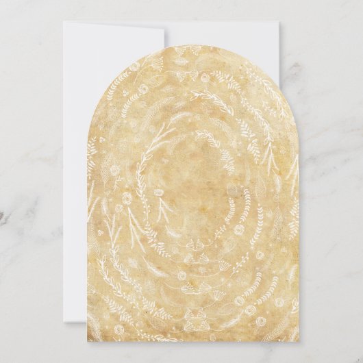 Vintage Floral Garland Wedding Kaart (Achterkant)