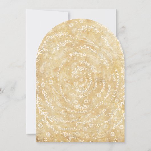 Vintage Floral Garland Wedding Kaart (Achterkant)