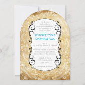 Vintage Floral Garland Wedding Kaart (Voorkant)