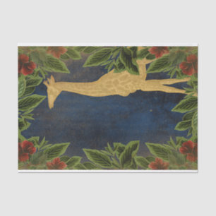 Vintage Floral Giraffe Tissuepapier