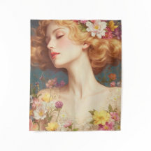 Vintage Floral Goddess Portrait