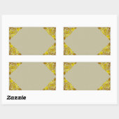 Vintage Floral Gold Border Label Sticker (Vel)