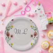 Vintage Floral Greenery Botany Papieren Bordje (Feest)