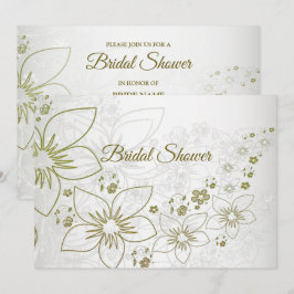 Vintage Floral Greenery Elegant Bridal Shower Kaart