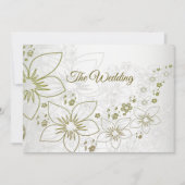 Vintage Floral Greenery Pattern Elegant Wedding Kaart (Voorkant)