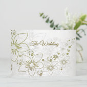 Vintage Floral Greenery Pattern Elegant Wedding Kaart (Staand voorkant)
