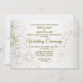 Vintage Floral Greenery Pattern Elegant Wedding Kaart (Achterkant)