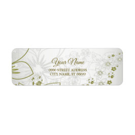 Vintage Floral Greenery Wedding Return Address Etiket