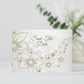Vintage Floral Greenery Wedding Save The Date (Staand voorkant)