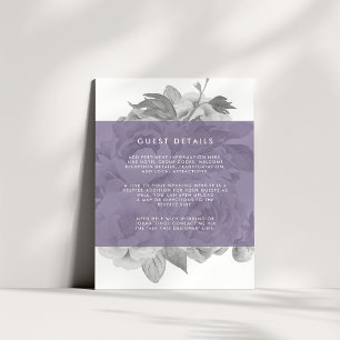 Vintage Floral Guest — Kaart met details Violet