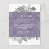 Vintage Floral Guest — Kaart met details | Violet (Voorkant)