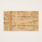 Vintage Floral Hang Label Visitekaartjes (Achterkant)