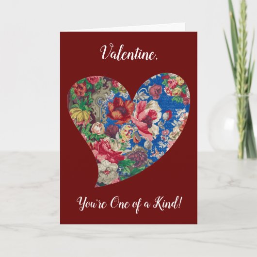 Vintage Floral Heart Series 2 Valentijn Kaart (Voorkant)