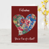 Vintage Floral Heart Series 2 Valentijn Kaart (Gele Bloem)