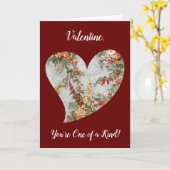 Vintage Floral Heart Series 3 Valentijn Kaart (Gele Bloem)