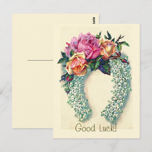 Vintage Floral Hoefijzer - Briefkaart (Voorkant / Achterkant)