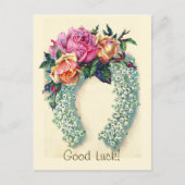 Vintage Floral Hoefijzer - Briefkaart (Voorkant)