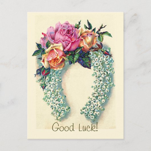 Vintage Floral Hoefijzer - Briefkaart (Voorkant)