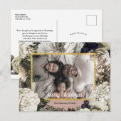 Vintage Floral kerstfoto briefkaart (Voorkant / Achterkant)