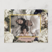 Vintage Floral kerstfoto briefkaart (Voorkant)