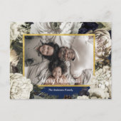 Vintage Floral kerstfoto briefkaart (Voorkant)