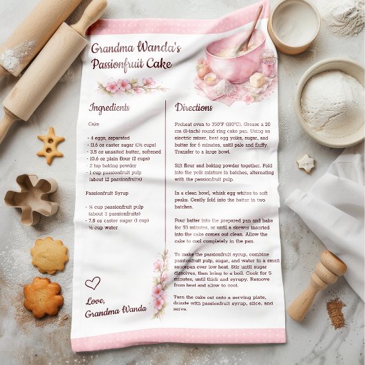 Vintage Floral Kitchen Recipe Keepsake  Theedoek