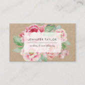 Vintage Floral Kraft Visitekaartje (Voorkant)