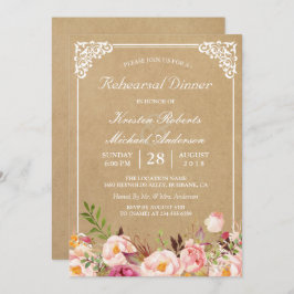 Vintage Floral Kraft | Weddenschappen Kaart