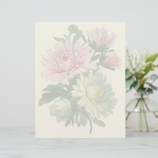 Vintage Floral Letterhead Stationery (Staand voorkant)