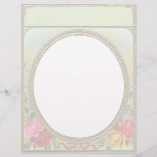 Vintage Floral Letterhead Stationery (Voorkant)