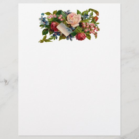 Vintage Floral Letterhead Stationery (Voorkant)