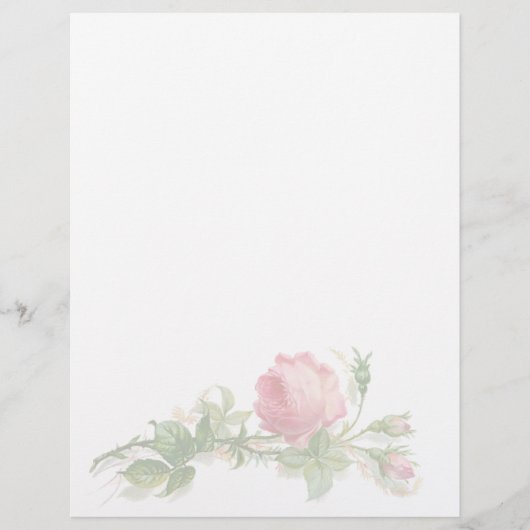 Vintage Floral Letterhead Stationery (Voorkant)