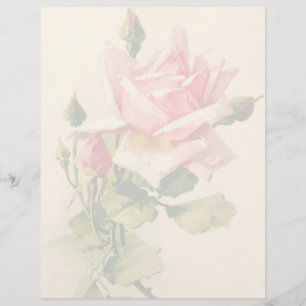 Vintage Floral Letterhead Stationery