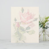 Vintage Floral Letterhead Stationery (Staand voorkant)