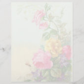 Vintage Floral Letterhead Stationery (Voorkant)